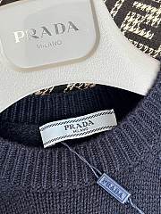 Prada logo-intarsia cropped wool sweater black - 6