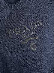 Prada logo-intarsia cropped wool sweater black - 5