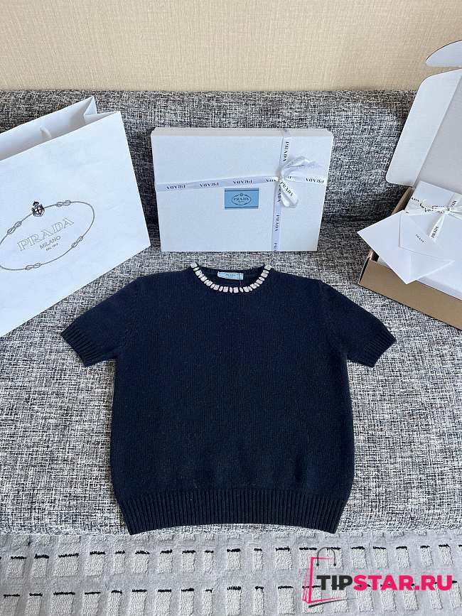 Prada Short sleeve knitwear embellished neckline 03 - 1