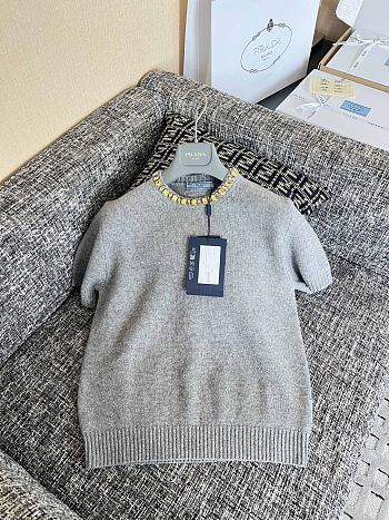 Prada Short sleeve knitwear embellished neckline 01
