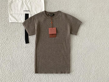 Loro Piana Coste Crewneck Licorice Root Melange