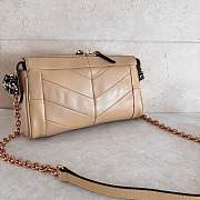 Valentino Small Chevron Patchwork Leather Shoulder Bag Beige - 6