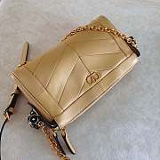Valentino Small Chevron Patchwork Leather Shoulder Bag Beige - 3