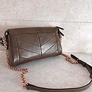 Valentino Small Chevron Patchwork Leather Shoulder Bag Brown - 6