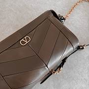 Valentino Small Chevron Patchwork Leather Shoulder Bag Brown - 5