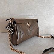 Valentino Small Chevron Patchwork Leather Shoulder Bag Brown - 4