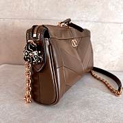 Valentino Small Chevron Patchwork Leather Shoulder Bag Brown - 2