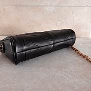 Valentino Small Chevron Patchwork Leather Shoulder Bag Black - 2