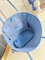 Louis Vuitton Neverfull MM Monogram Empreinte Leather Blue Jean - 4