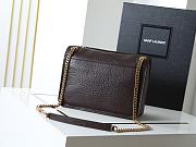 Ysl Niki Medium leather shoulder bag gold hardware deep brown - 6