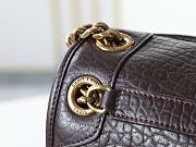 Ysl Niki Medium leather shoulder bag gold hardware deep brown - 3