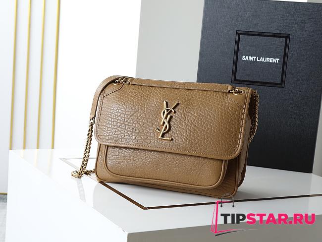 Ysl Niki Medium leather shoulder bag gold hardware tan brown - 1
