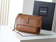 Ysl Niki Medium leather shoulder bag gold hardware brown - 1