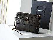 Ysl Niki Medium leather shoulder bag gold hardware khaki - 1
