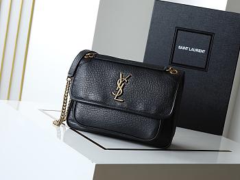 Ysl Niki Medium leather shoulder bag gold hardware black