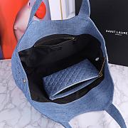 Ysl ICARE Maxi-Shopper aus gestepptem Lammleder Denim Blue - 5
