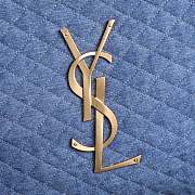 Ysl ICARE Maxi-Shopper aus gestepptem Lammleder Denim Blue - 3