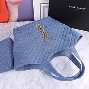 Ysl ICARE Maxi-Shopper aus gestepptem Lammleder Denim Blue - 2