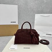 Jacquemus The small Turismo tote bag coffee brown - 1