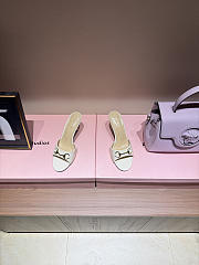 Gucci Metal Buckle Mid Heel Elegant Women White - 3