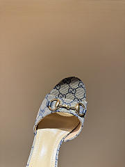 Gucci Metal Buckle Mid Heel Elegant Women Gray/Blue - 3
