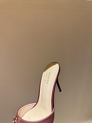 Gucci Metal Buckle Mid Heel Elegant Women Burgundy - 4