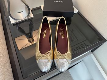 Chanel Black CC Cap Toe Jersey Flat Ballerina 06