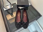 Chanel Black CC Cap Toe Jersey Flat Ballerina 05 - 1