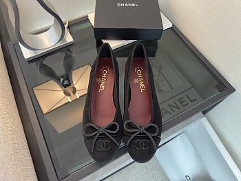 Chanel Black CC Cap Toe Jersey Flat Ballerina 05