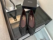 Chanel Black CC Cap Toe Jersey Flat Ballerina 04 - 1
