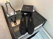Chanel Black CC Cap Toe Jersey Flat Ballerina 01 - 1