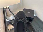 Chanel Black CC Cap Toe Jersey Flat Ballerina 01 - 4