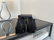 Chanel Black CC Cap Toe Jersey Flat Ballerina 01 - 2