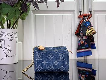 Louis Vuitton Trousse Speedy Wallet Blue Denim