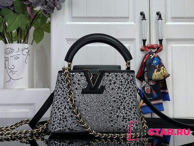Louis Vuitton Mini Capucines East-West Black crystal - 1