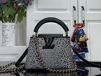 Louis Vuitton Mini Capucines East-West Black crystal