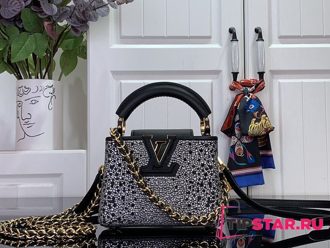 Louis Vuitton Nano Capucines East-West Black crystal - 1