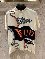 Louis Vuitton Wave Graphic T-Shirt Beige - 1
