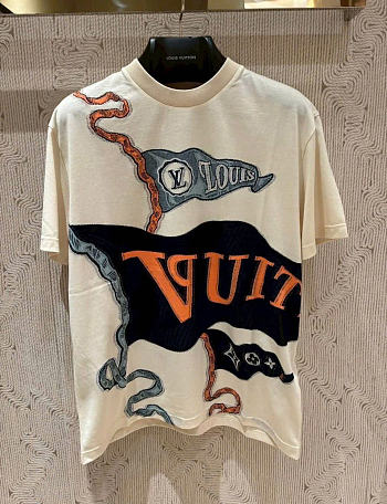 Louis Vuitton Wave Graphic T-Shirt Beige