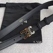 Celine 2.5cm Triumph TRIOMPHE Enamel Buckle Belt Black - 5