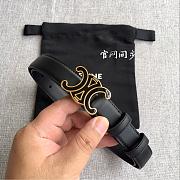Celine 2.5cm Triumph TRIOMPHE Enamel Buckle Belt Black - 2