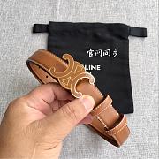 Celine 2.5cm Triumph TRIOMPHE Enamel Buckle Belt Golden brown - 5