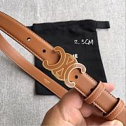Celine 2.5cm Triumph TRIOMPHE Enamel Buckle Belt Golden brown - 3