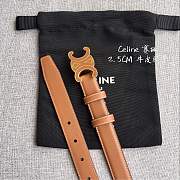 Celine 2.5cm Triumph TRIOMPHE Enamel Buckle Belt Golden brown - 2