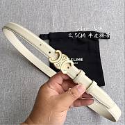 Celine 2.5cm Triumph TRIOMPHE Enamel Buckle Belt Off-white - 1