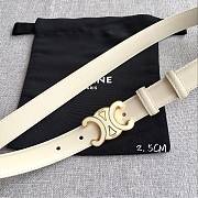 Celine 2.5cm Triumph TRIOMPHE Enamel Buckle Belt Off-white - 6