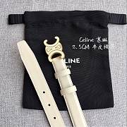 Celine 2.5cm Triumph TRIOMPHE Enamel Buckle Belt Off-white - 4