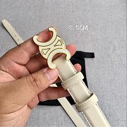 Celine 2.5cm Triumph TRIOMPHE Enamel Buckle Belt Off-white - 5