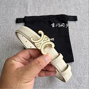 Celine 2.5cm Triumph TRIOMPHE Enamel Buckle Belt Off-white - 3