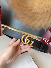 Gucci GG 3.7 Round Interlocking Double G Gold Buckle Belt Black - 6